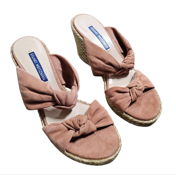 Stuart WeitzmanWomen's Sarina Espadrille Wedge Slide Sandals - Picture 2 of 7